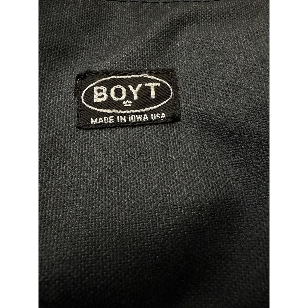 Vintage Boyt Canvas Duffle Tote Bag Large Blue Leather Handle USA Made 80s 90s